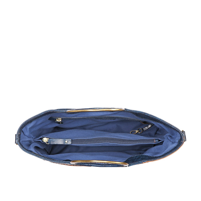 Diana 03 Blue Leather Shoulder Bag