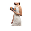 Diana W2 Blue Leather Trifold Wallet