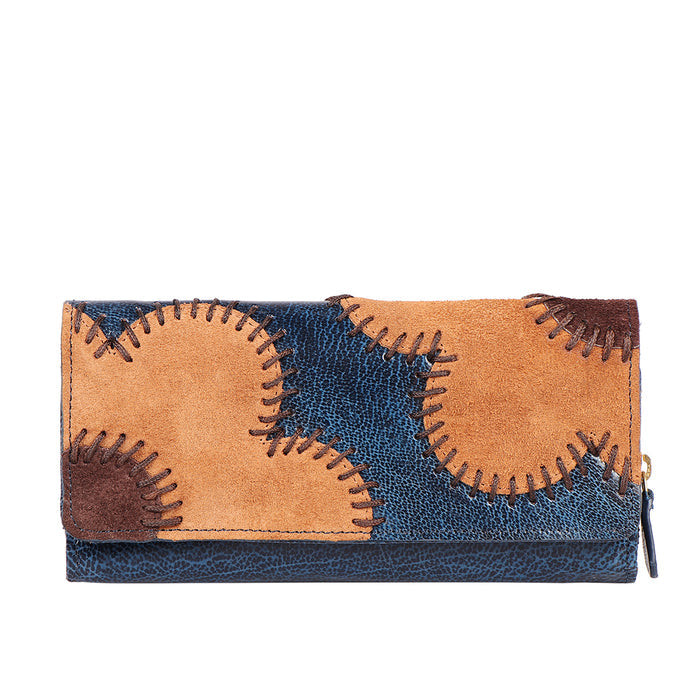 Diana W2 Blue Leather Trifold Wallet
