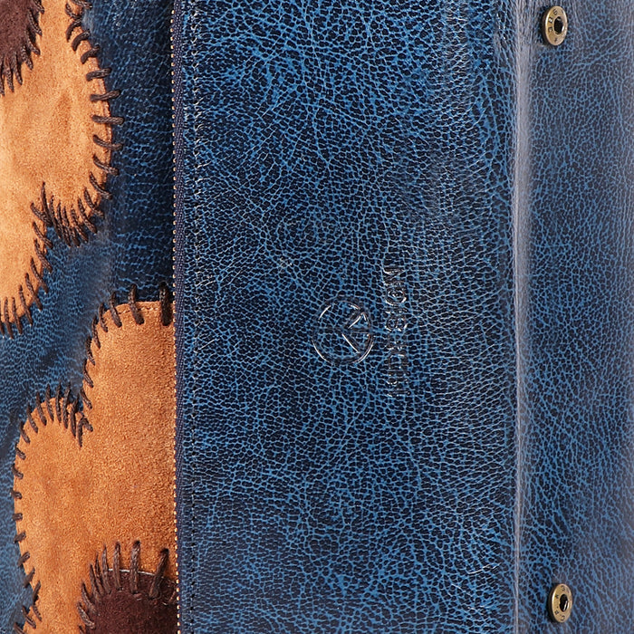 Diana W2 Blue Leather Trifold Wallet