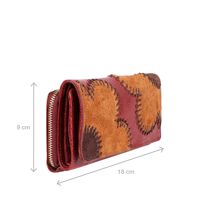 Diana W2 Red Leather Trifold Wallet