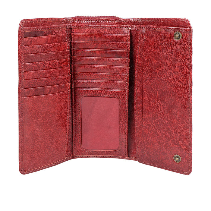 Diana W2 Red Leather Trifold Wallet