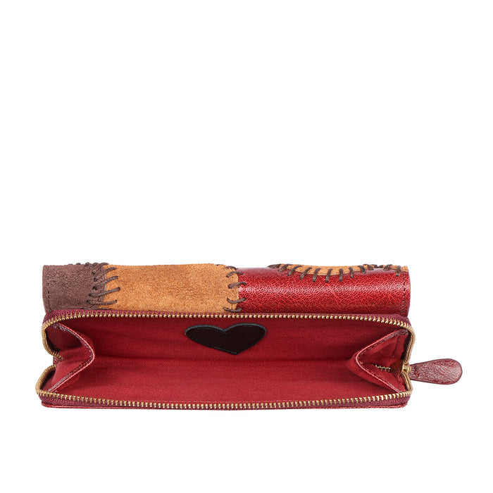 Diana W2 Red Leather Trifold Wallet