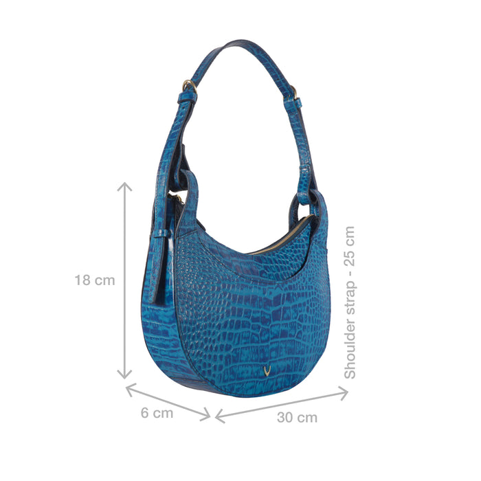 Dinah 01 Blue Leather Shoulder Bag