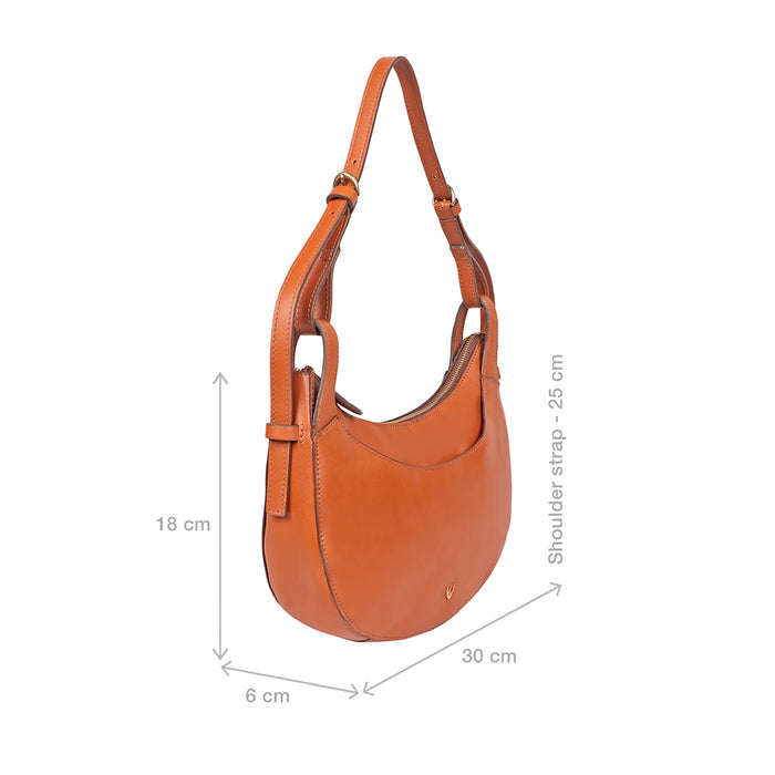 Dinah 01 Orange Leather Shoulder Bag