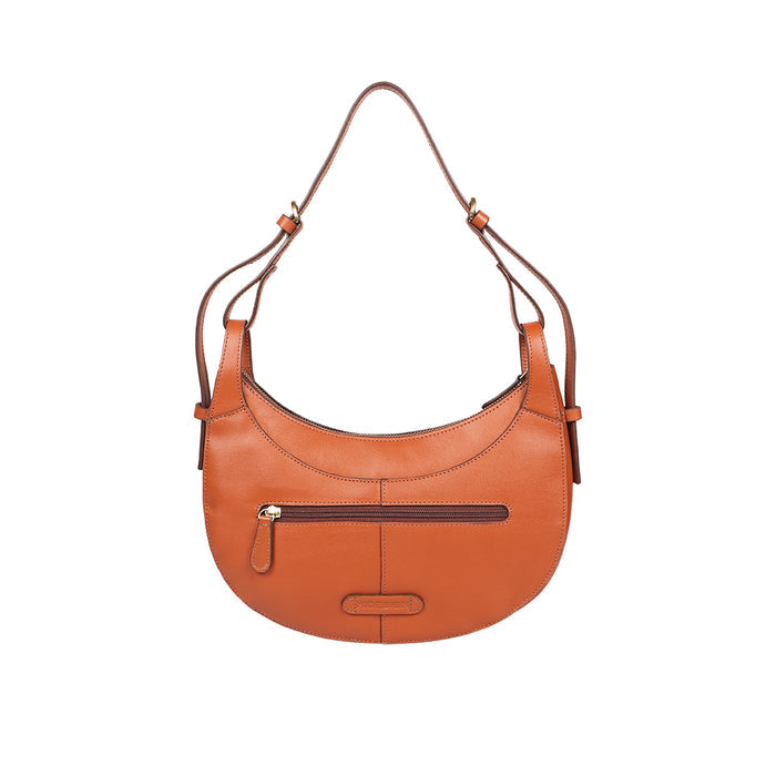 Dinah 01 Orange Leather Shoulder Bag