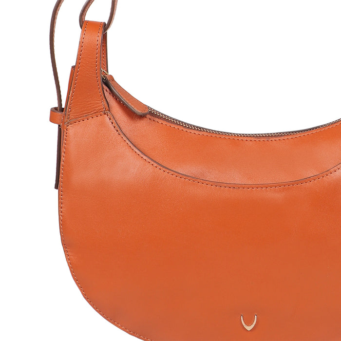 Dinah 01 Orange Leather Shoulder Bag