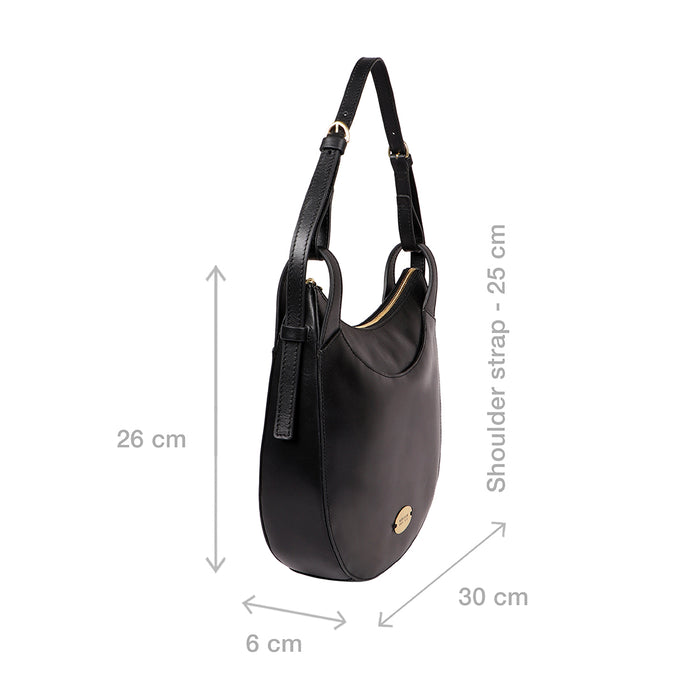 Dinah 02 Black Leather Shoulder Bag