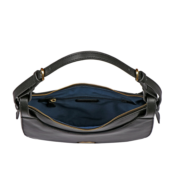 Dinah 02 Black Leather Shoulder Bag