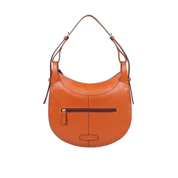 Dinah 02 Orange Leather Shoulder Bag