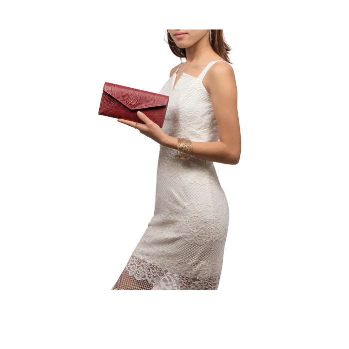 Dinah W1 Red Leather Clutch Wallet