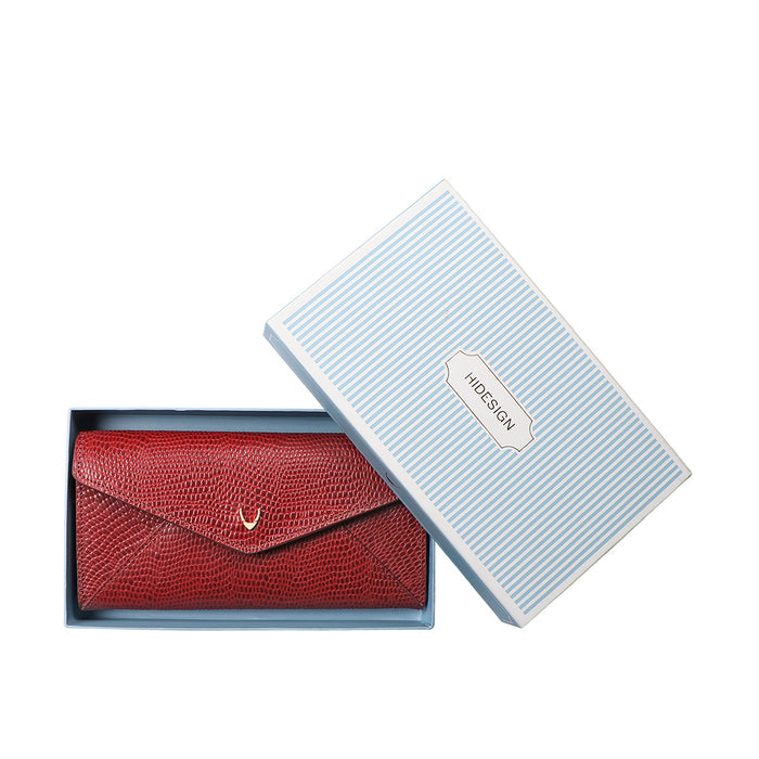 Dinah W1 Red Leather Clutch Wallet