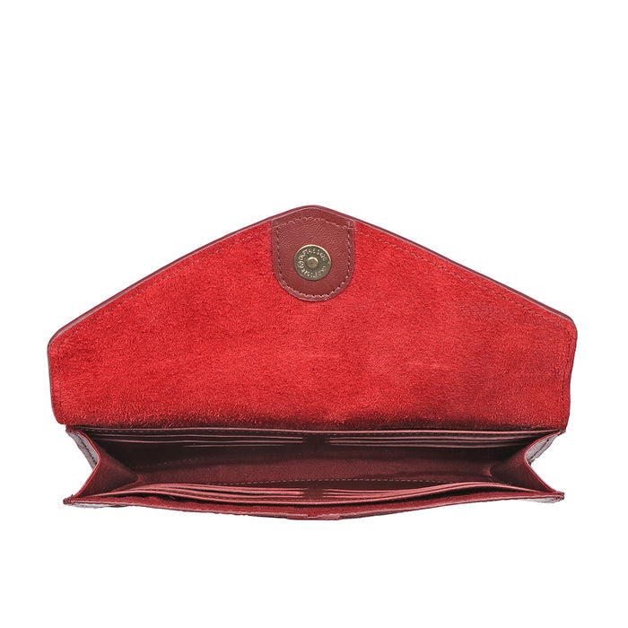Dinah W1 Red Leather Clutch Wallet