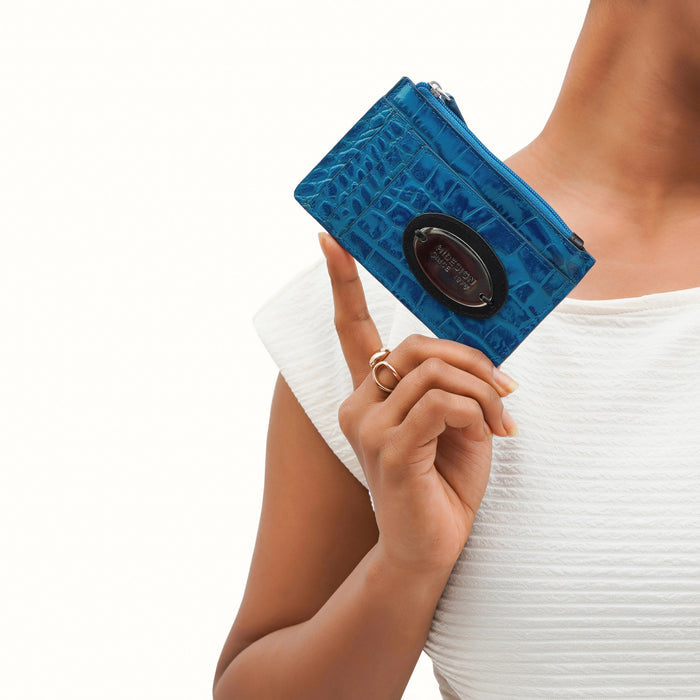 Dinah W2 Blue Leather Card Holder
