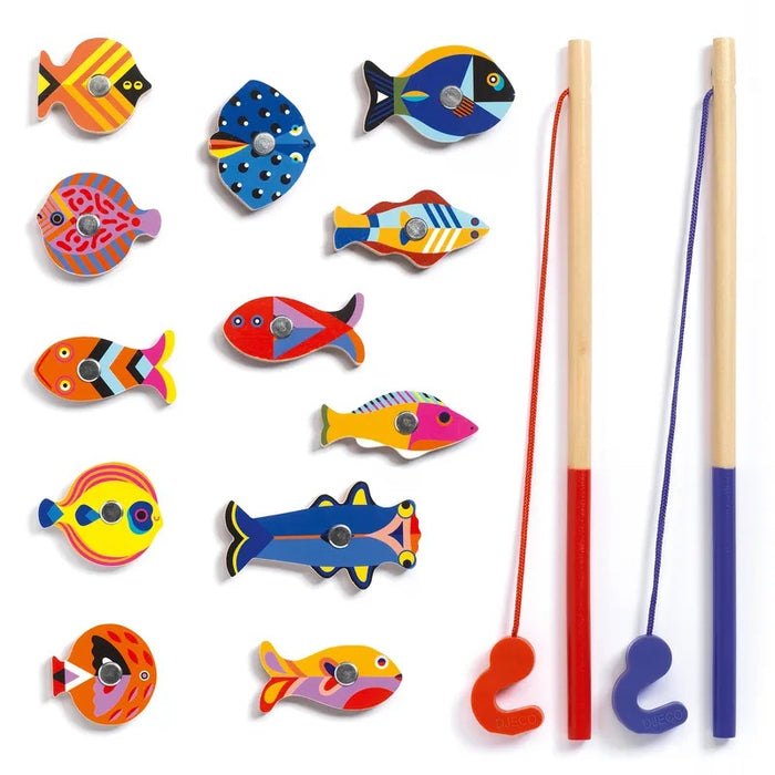 Djeco - 12 piece Magnetic Graphic Fishing