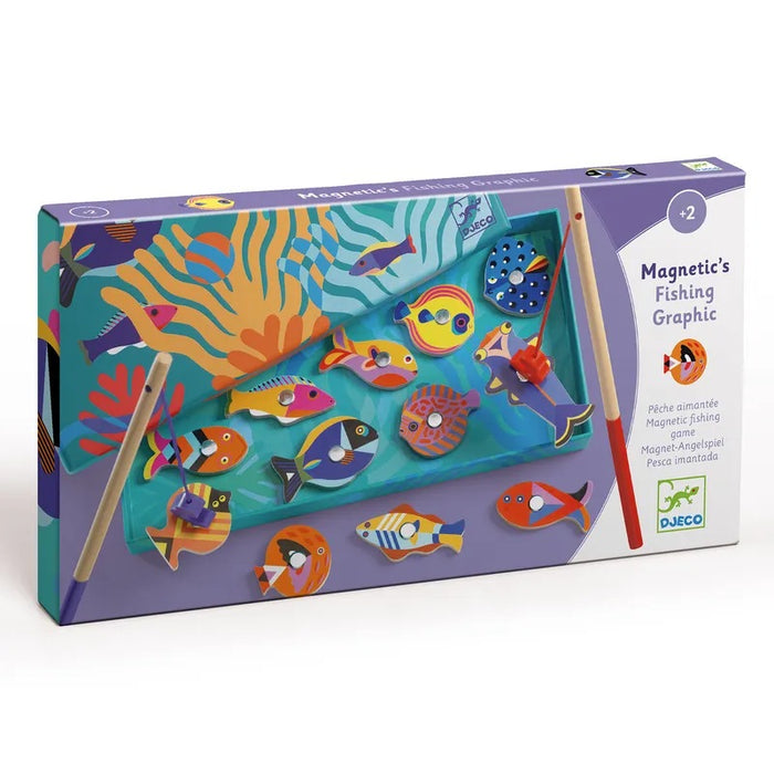 Djeco - 12 piece Magnetic Graphic Fishing