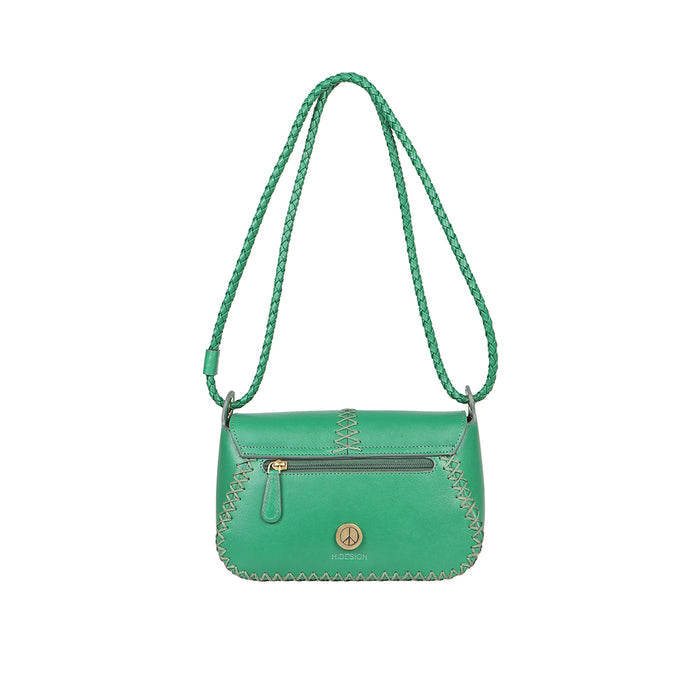Donna 01 Green Leather Shoulder Bag