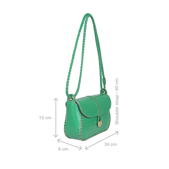 Donna 01 Green Leather Shoulder Bag