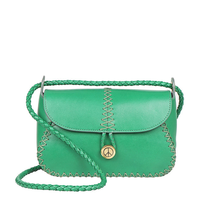 Donna 01 Green Leather Shoulder Bag