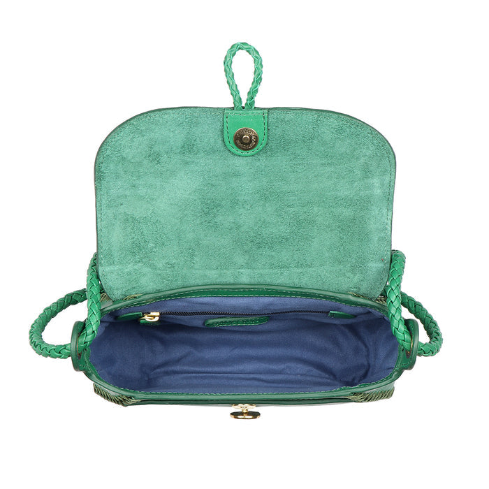 Donna 01 Green Leather Shoulder Bag