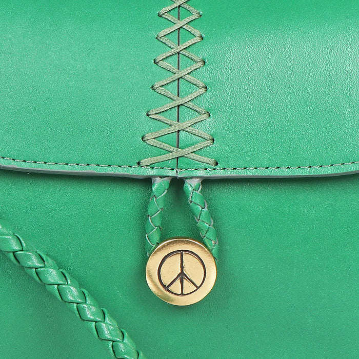 Donna 01 Green Leather Shoulder Bag