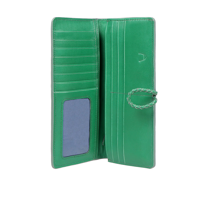 Donna W1 Green Leather Bi-Fold Wallet