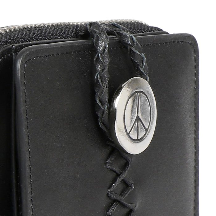 Donna W2 Black Leather Trifold Wallet