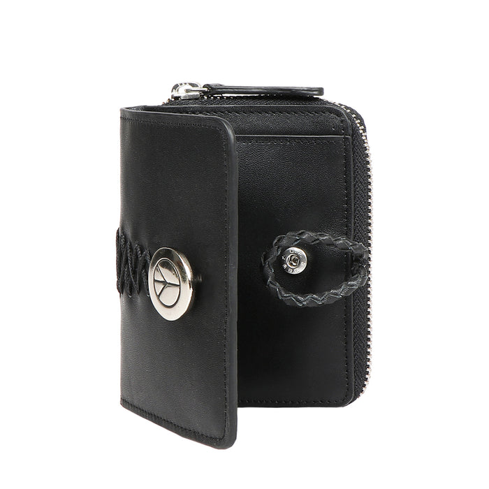 Donna W2 Black Leather Trifold Wallet