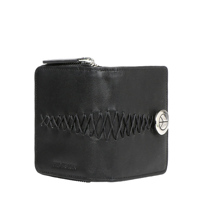 Donna W2 Black Leather Trifold Wallet