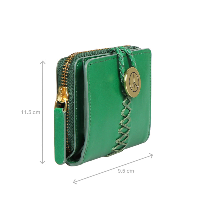 Donna W2 Green Leather Trifold Wallet