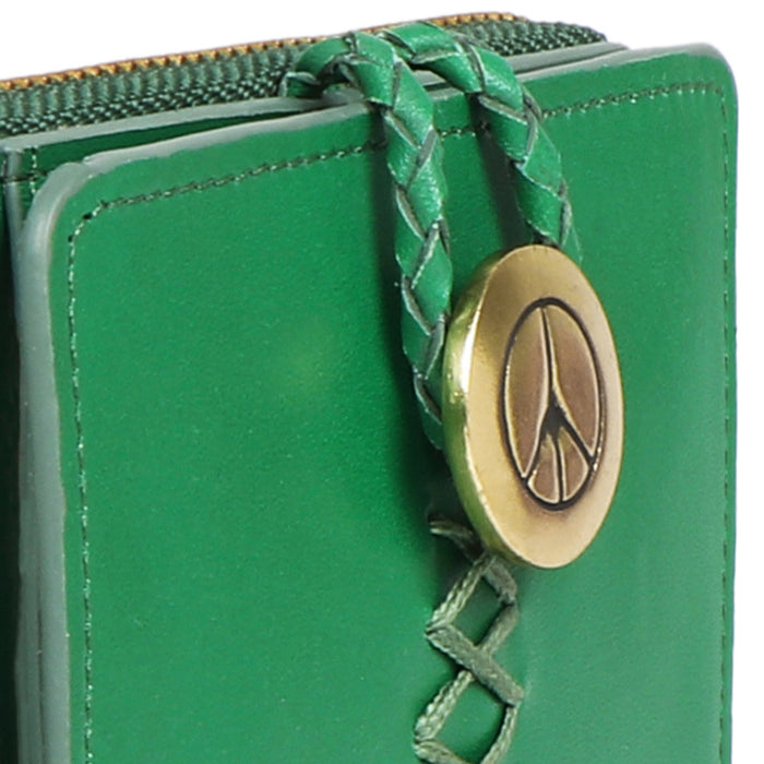 Donna W2 Green Leather Trifold Wallet