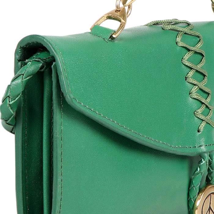 Donna W3 Green Leather Sling Wallet