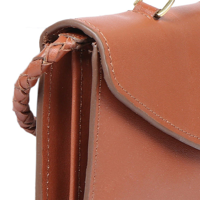 Donna W3 Tan Leather Sling Wallet