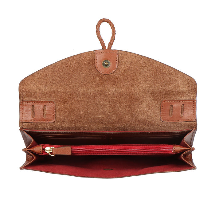 Donna W3 Tan Leather Sling Wallet