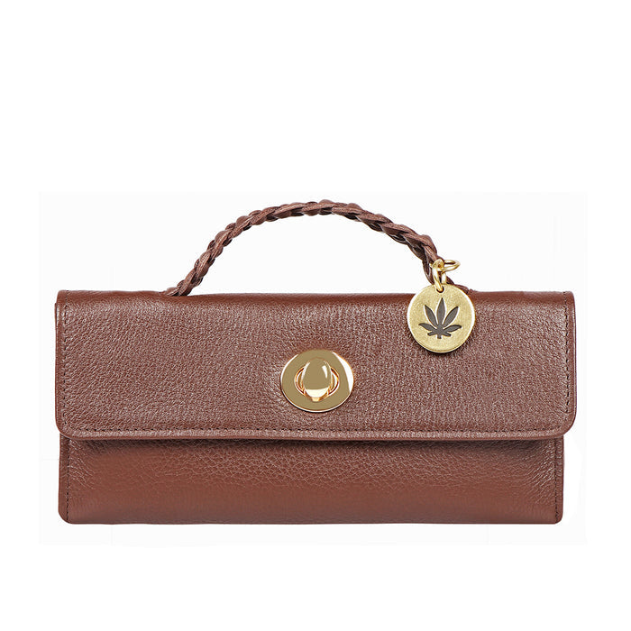 Donna W4 Brown Leather Trifold Wallet