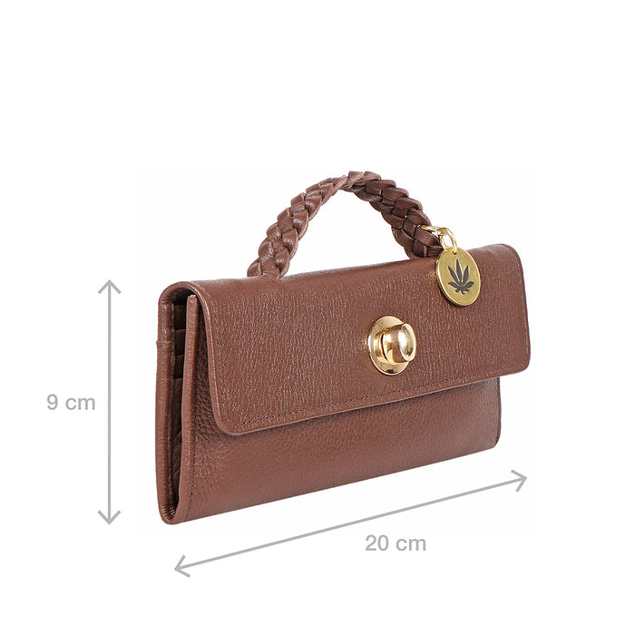 Donna W4 Brown Leather Trifold Wallet