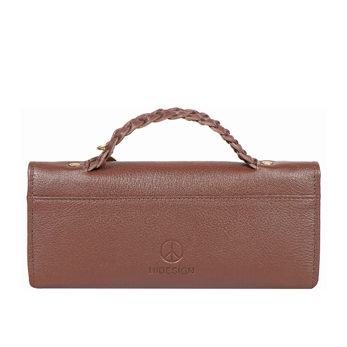 Donna W4 Brown Leather Trifold Wallet