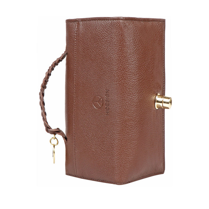 Donna W4 Brown Leather Trifold Wallet
