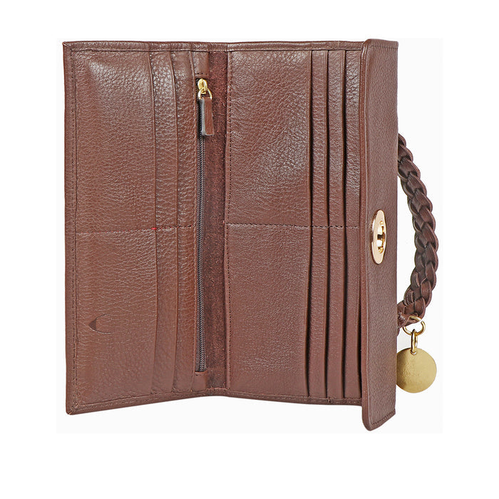 Donna W4 Brown Leather Trifold Wallet