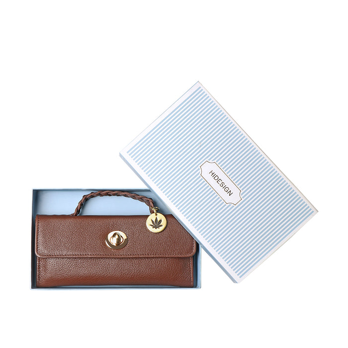 Donna W4 Brown Leather Trifold Wallet