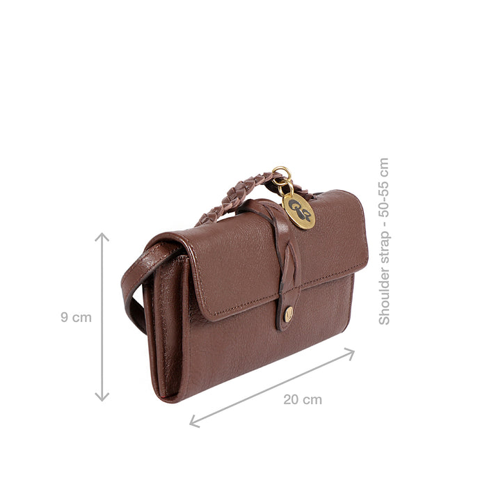 Donna W5 Brown Leather Sling Wallet