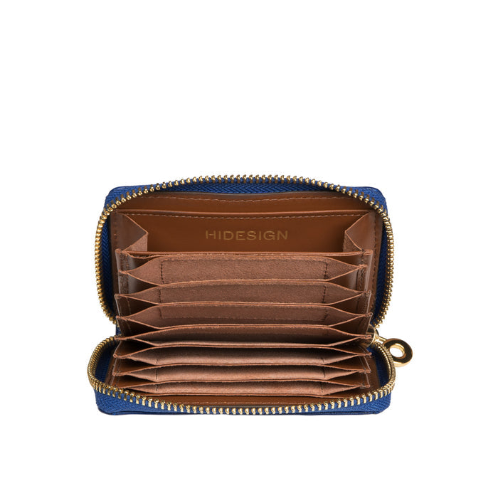 Dori Blue Leather Card Holder