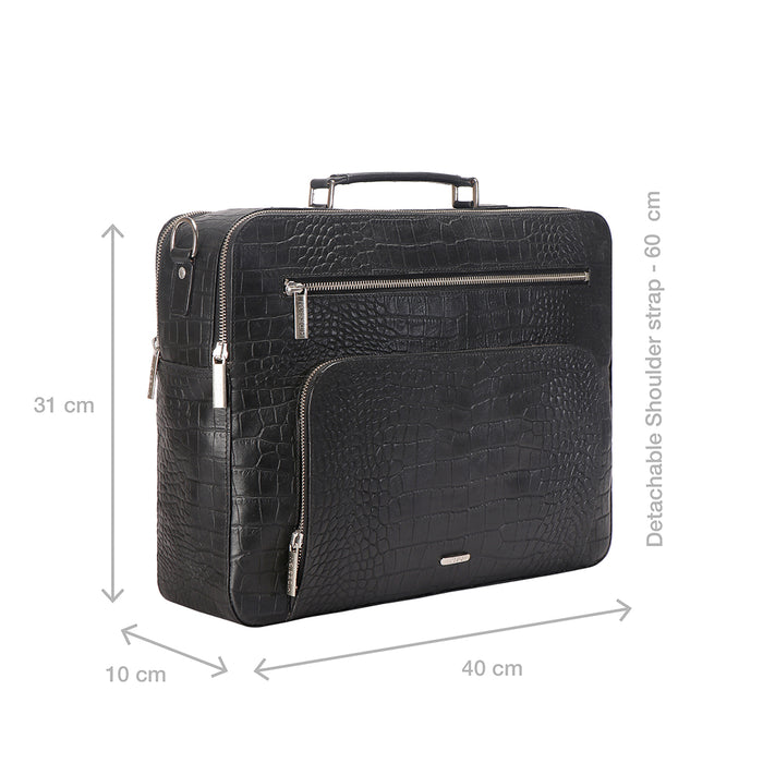 Draper 01 Black Leather  Briefcase