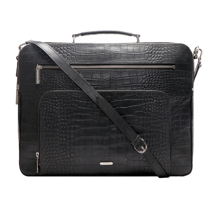 Draper 01 Black Leather  Briefcase