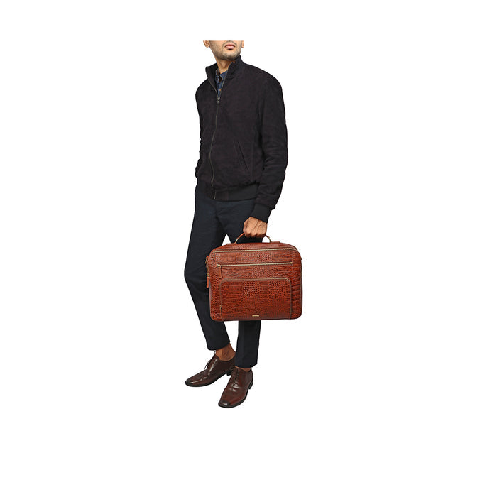 Draper 01 Tan Leather  Briefcase