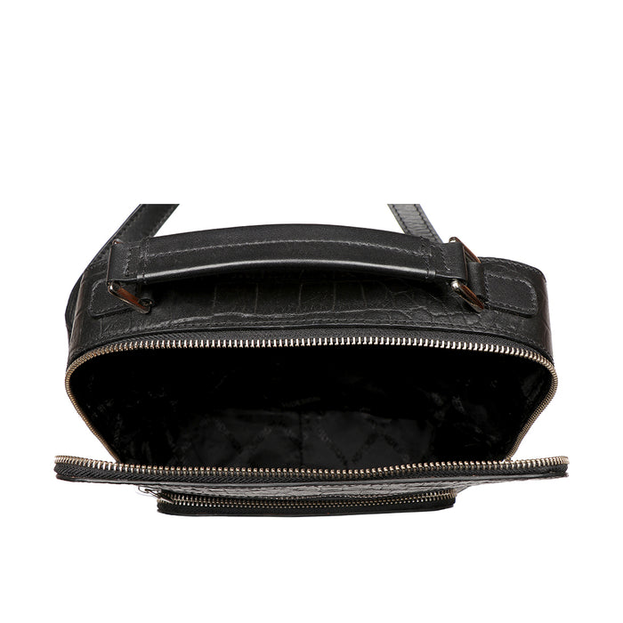 Draper 02 Black Leather  Crossbody