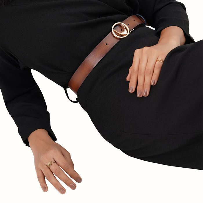 Dune Women's Blue Reversible Leather Belt