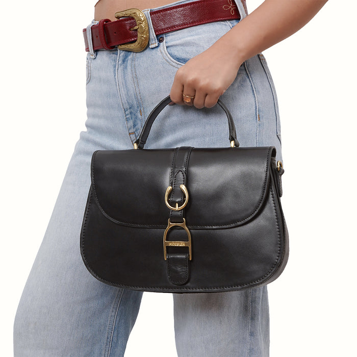 Durango 02 Black Leather Sling Bag