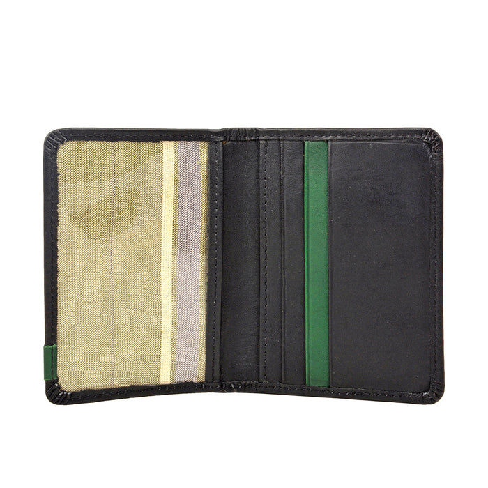 Dw006 Black Leather Bi-Fold Wallet