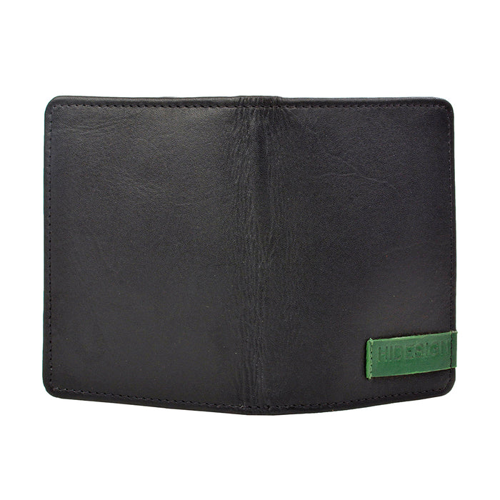 Dw006 Black Leather Bi-Fold Wallet